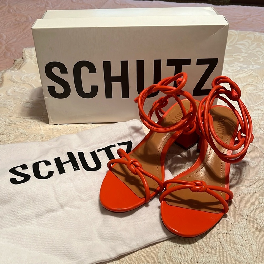Schutz Binky Mid Heel Leather Sandals New various sizes